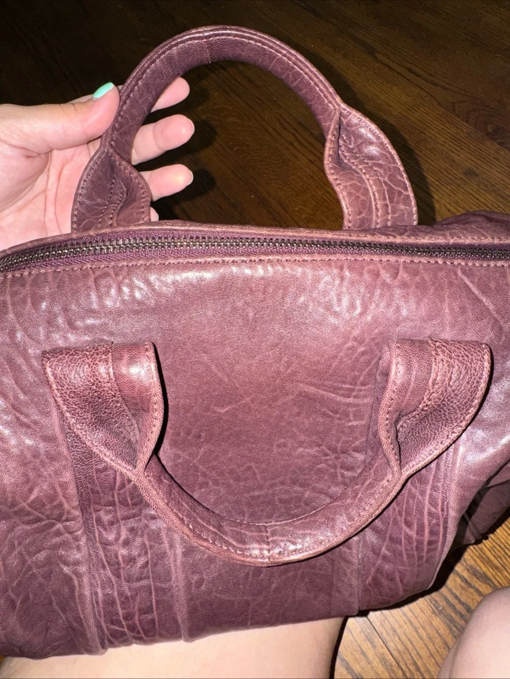Y2K Alexander Wang Plum Leather Satchel Handbag